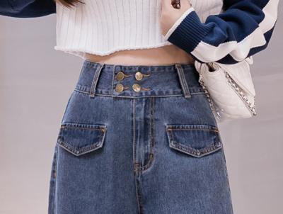 фото 2 Прямые широкие джинсы с высокой талией