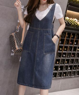 купить Джинсовый сарафан с v-образным вырезом