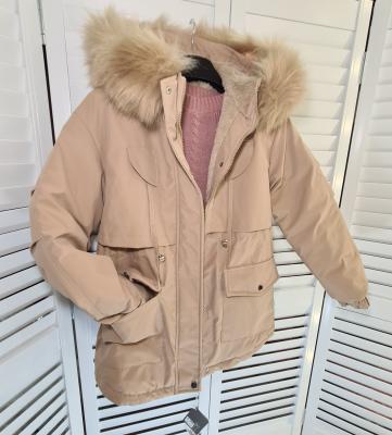 фото 2 Стёганый пуховик с большим меховым воротником